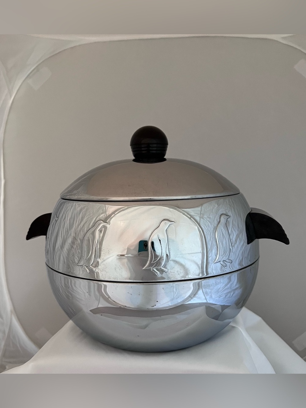 Vintage West Bend Penguin Ice Bucket - Chrome Finish